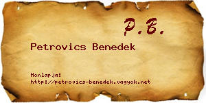 Petrovics Benedek névjegykártya
